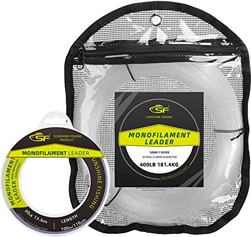 SF Monofile Vorfachschnur Monofilament Angelschnur Monofile Angelschnur Klar 100 m für Salzwasser Süßwasser 136 kg