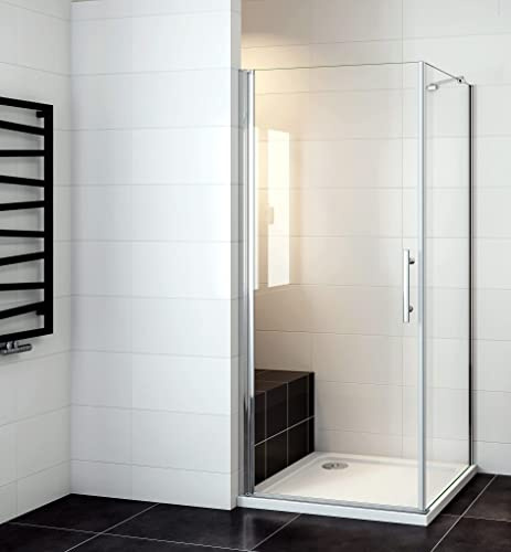 Acezanble Duschkabine 80x80cm Duschwand Duschtür 6mm NANO Glas Höhe 195cm