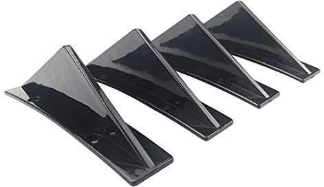 4 Stück Auto Heckstoßstange Spoiler,Asudaro Auto Universal Heckspoiler Hinten Diffusor Stoßstange Schützen Abdeckung Haifischflosse Heck Diffusor Splitter Aussehen Spoiler Zubehör,glänzend schwarz