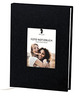 Rössler Foto Notizbuch A5 punktkariert| Notebook A5 | Bullet Journal A5 | A5 Notizbuch gebunden | Notizbuch dotted | Kladde in DIN A5 | 1 Stück | Farbe: Schwarz