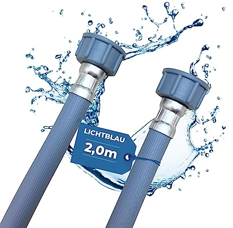 LICHTBLAU Zulaufschlauch 2979 I 2,0m I Waschmaschine Geschirrspüler 3/4 Zoll Gerade/Gerade inkl. Dichtung I Wasserzulaufschlauch Füllschlauch Heizung