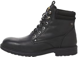 JACK & JONES Botines de piel Jfwsolomon Sn para hombre, antracita, 40 EU