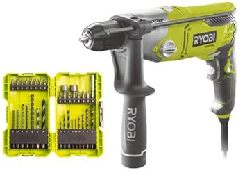 Pack RYOBI Perceuse à percussion RPD1200-K - 1200W - Coffret de 32 accessoires - RAK32DDMIX
