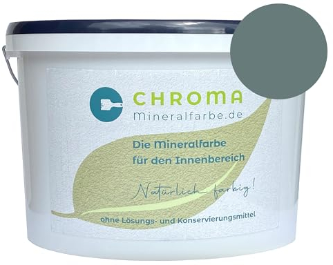 CHROMA Mineralfarbe für den Innenbereich | Langlebige Silikatfarbe | Scheuerbeständig und allergikergeeignet | Wandfarbe gegen Schimmel | Hochdeckend und ergiebig