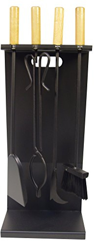 IMEX EL ZORRO 12022-N - Flaches Kamin-Set, 4-teilig, Schwarz