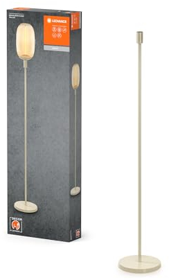 LEDVANCE Dekorative Stehleuchte mit E27-Fassung, großer Ständer (Höhe 146cm), Beige, mit 1.8m Stromkabel, perfekt passende OSRAM 1906 LED Lampe separat erhältlich