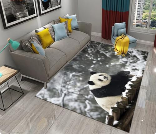 KIESEY Panda Print Bambus Teppich Wohnzimmer Schlafzimmer Türmatte Küche Eingang Dekoration rutschfeste Fußmatte 80x150cm