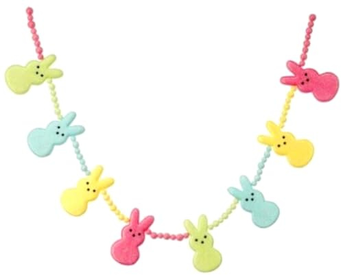 The Bridge Collection 4' Pastel Marshmallow Bunny Garland - Easter Decor - Pastel Candy Garland