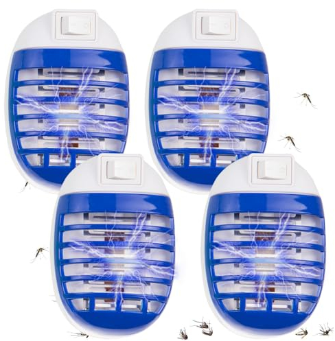 Foreverup 4 Pezzi Lampada Antizanzare Elettrica, Lampada per Zanzare, Zanzariera Elettrica con Luce, per Casa Cucina Ufficio Camera da Letto