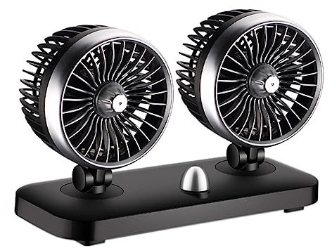 KONTONTY 1pièce Ventilateur Double Tête Usb Pour Voiture Ventilateur Électrique Puissant Pour Véhicule Et Maison Noir Pour Suv Camion Bateau Consommation Énergie Réduite
