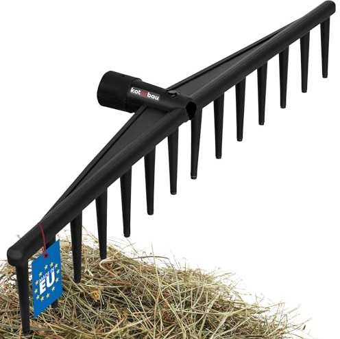 KOTARBAU® Laubrechen Kunststoff ohne Stiel 14 Zinken L: 59 cm Schwarz Harke Heurechen Rechen Rasenrechen breit Rechen Garten Rasen Rechen Rake Grasrechen Laubbesen Kunststoff - Laubrechen