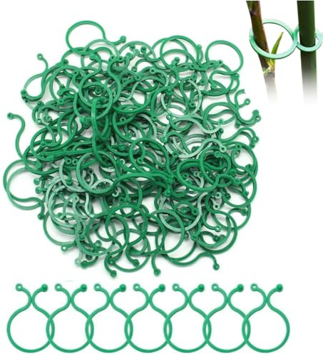 ZHjuju Plant Clips, 200 Pcs Plant Support Clips Reusable Garden Clips Plant Support Clips Twisty Plant Rings For Climbing Plants Stem Vine Tomato