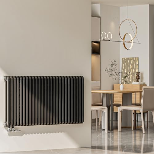 EMKE Radiateur Eau Chaude,Forme en D Tuyau，600 x 840 mm,Anthracite
