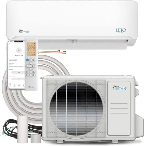 Senville LETO Series Wall Split Air Conditioner Heat Pump, Wall Mounted, 9000 BTU, Inverter, White