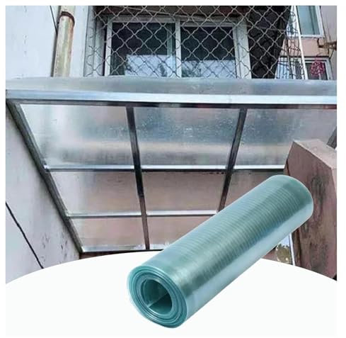 bujnie Stegplatten Ersatzplatten Klar Polycarbonat Dachplatte, 0.8mm Wetterfest Transparente Dachplatten für Garagen, Vordächern, Anpassbar (0.8x15m/2.62x49.2ft)