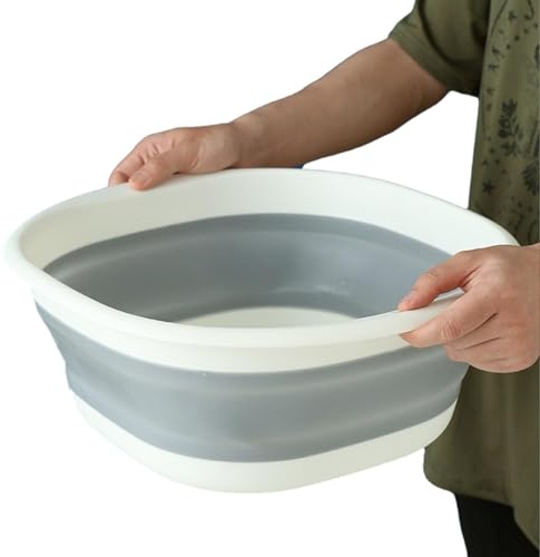Tina de lavandería plegable para colgar | Tina para platos de camping | Tina plegable para lavavajillas, lavabo, bañera de plato de camping, lavabo portátil