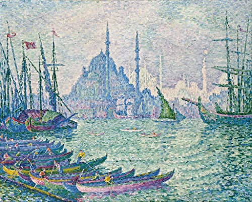 ZHAOSHAN Bekannt Kunst Poster Leinwand Tier Bild Die Minarette am Goldenen Horn von Paul Signac klassischer Kunstdruck für Office Home Decor 60x90cm