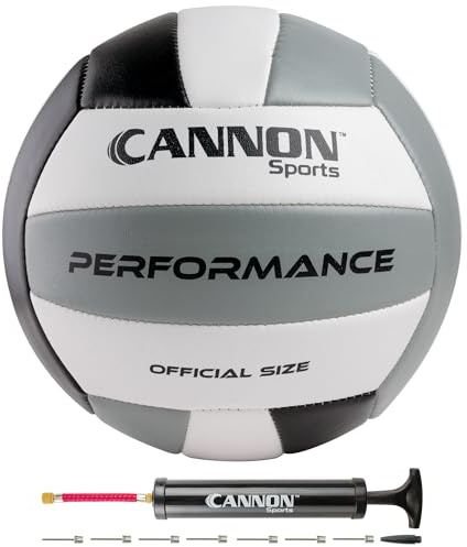 Cannon Sports Official Size Volleyball - Waterproof Soft PU Cover for Indoor Outdoor Volleyball – Perfect for Team Games, Training, Recreational, Beach Play - Pump Included
