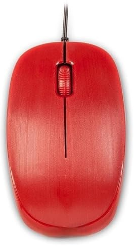 Glowster Raton óptico con Cable 1000 dpi, Rueda, tamaño estándar, Color Rojo - Ideal para Uso en Oficina y Juegos.