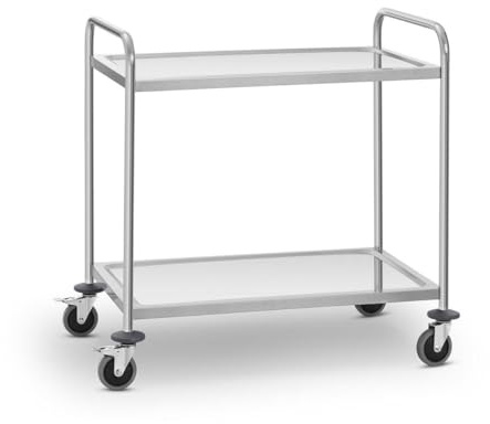 Helloshop26 Chariot de Service en INOX - 2 Plateaux - 120 kg 14_0000951