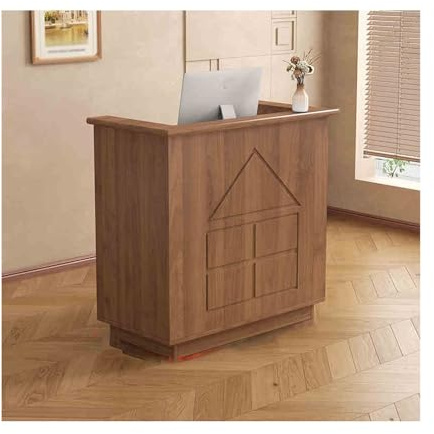 Moderno banco reception – bancone anteriore multifunzionale per salone e ufficio – bancone di vendita in legno (100 cm/39,3 in) – elegante piano di lavoro per reception