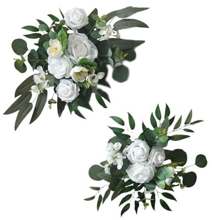 LAIOUSN 2 pz fiore artificiale festone per cerimonia di nozze segno ricevimento di nozze fondali decorazione tavolo composizioni floreali sfondo fotografico partito