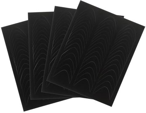 Veemoon Feuilles Autocollantes Auto-adhésives Pour Manucure Française - 4 Feuilles De Guides Pour Ongles Outils De Décoration Artisanal Pour Ongles Design Élégant Et Facile à