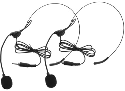 SHINEOFI 2pcs Lightweight Over-ear Headset Microphone Connector Portable Headset Mic for Lectures Singing and Recording