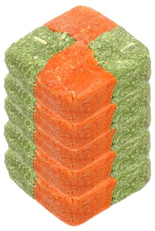SOIMISS Bunny Chew Toys and Natural Alfalfa Grass Cakes for Rabbits and Guinea Pigs, 5pcs Small Animal Molar Care Snacks, Biodegradable Timothy Hay Treats for Dental Health and Boredom Relief