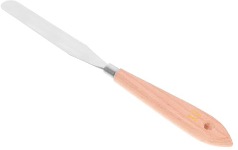 Gogogmee Spatola Pittura Manico in Legno e Acciaio Inossidabile, Flessibile e Ultrafine per Pittura e Miscelazione Colore, per Artisti