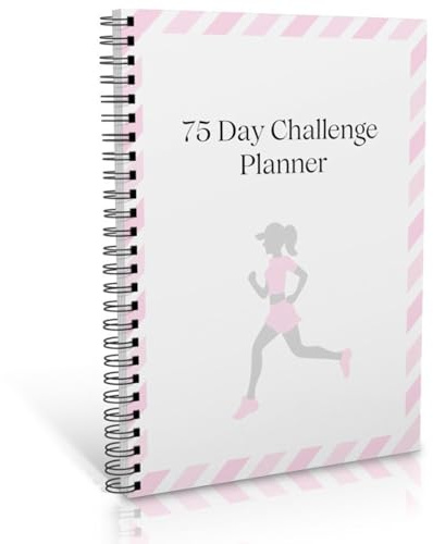 Planificateur de suivi de 75 jours - Journal de régime - Couverture souple à double spirale - Pour adulte - Pour le fitness et l'entraînement