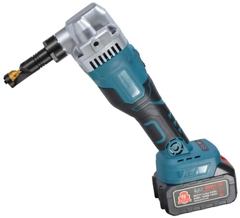 Cordless Metal Nibbler - High Power Electric Shear for Efficient Cutting of Steel and Aluminum Sheets with Rotating Head