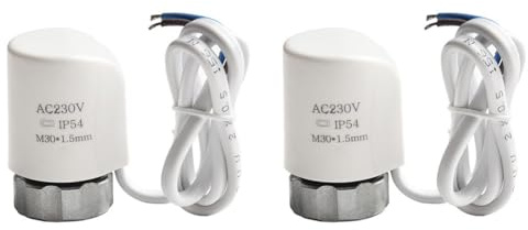 Tidevib Attuatore termico elettrico per riscaldamento a pavimento, AC230V, filettatura M30 x 1,5 mm, spinta 110N, cavo 90 cm, confezione da 2