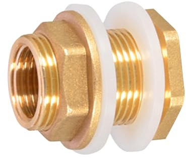 Jubilofex Conector para tanque de agua de cobre, adaptador de peces, conector de agua de latón para barriles de lluvia, acuarios