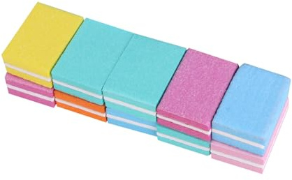 PACKOVE Bloque de Pulido Cuadrado Pequeño de Esponja para Limar Uñas 10 Piezas Surtidas de Lijado de Uñas Herramienta para Manicura Portátil y Práctica para Cuidado y Color Aleatorio