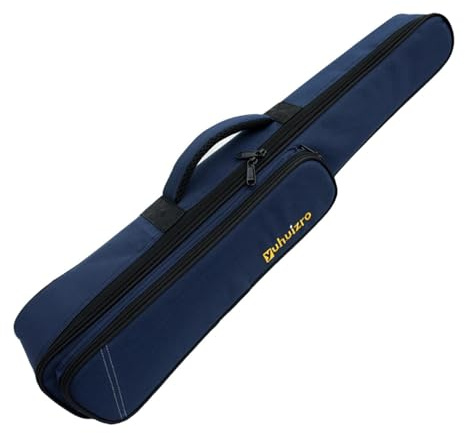 KTUXZCI Wasserdichter Sopran Saxophon Koffer, praktischer Rucksack mit großer Tasche, stilvolle und weiche Polsterung für Musiker, Saxophon Gigbag Koffer mit Außentasche und, Blau, 70x12x9cm
