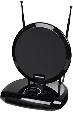 Thomson DVB-T/DVB-T2 Zimmer-Antenne für Radio/TV (digitaler DVB-T/-T2, DAB/DAB+ Empfang, geeignet für TV und UKW-Receiver/Tuner, mit 12-V-Anschluss für Kfz) ANT1418