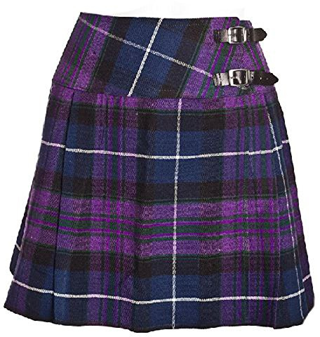 The Scotland Kilt Company Women's Tartan Billie Kilt 16” - Pride of Scotland - Plus Kilt Pin - Ladies Scottish Traditional Outfit - 12/32”