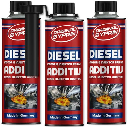 SYPRIN Original dieseltillsats – bränsletillsats för dieselmotorer I bränsletillsats med injetkor – 3 x 250 ml