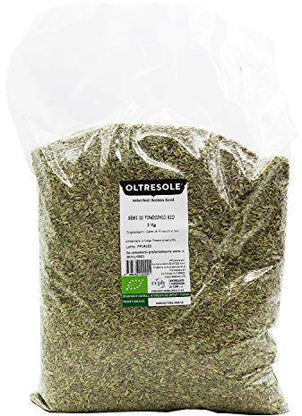 Oltresole, Semi di Finocchio Biologici 3 Kg, Semi Bio Interi, Ideali per Tisane Digestive e Ricette, Perfetti per Panificati, Formato Convenienza