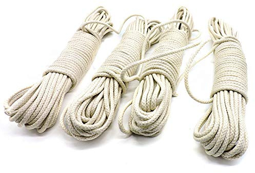 ZNKZJ Fahnenmast Seil Baumwolle 100m, natürliche Fahnenlinie Halyard Durchmesser 6mm / 8mm, Fahnenmast Seil dick langlebig, Multifunktions-Baumwollseil für Wäscheleine, Camping,8mm