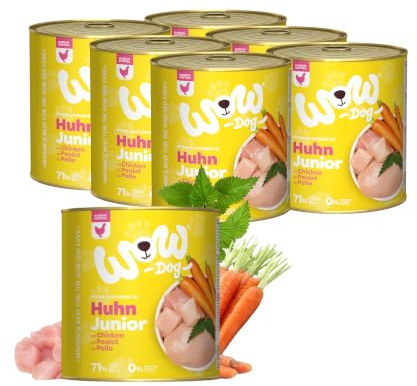 WOW Dog Welpen-Nassfutter mit Huhn 6 x 800g | ohne Getreide & Zucker