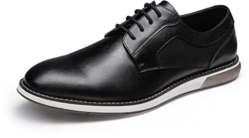Bruno Marc Men's Casual Dress Sneaker Shoes, Business Formal Derby Plain Toe Oxfords Crossflex GentEdge,Size 9,Black,SBOX223M
