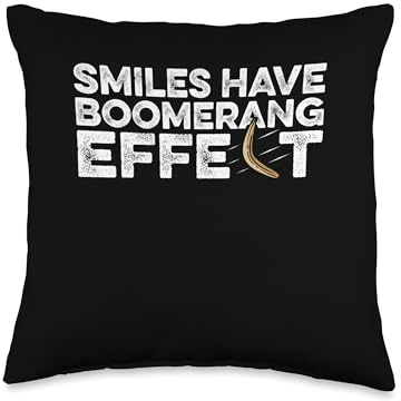 Smiles Have Boomerang Effect Boomerang Player Sports Throw Throw Pillow