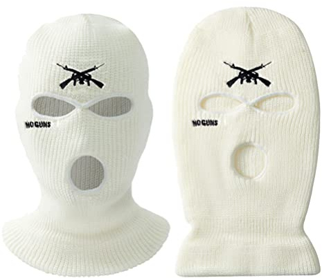 Fauitay 3 Loch Sturmhauben Sturmhaube Sturmmaske Skimaske Motorradmaske Outdoor, Wintermütze Skimaske Balaclavas Motorradmaske Herren und Damen(Weiß)