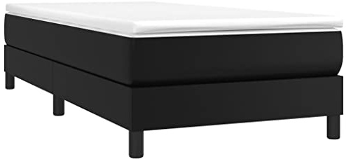 vidaXL Boxspring-sängram svart 100x200 cm konstläder