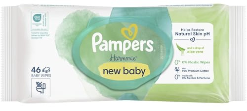 Pampers Harmonie nya babyvåtservetter plastfri 46-pack