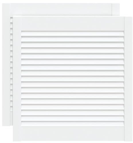 vidaXL Ante a Lamelle 2 pz Legno Massello di Pino Bianche 61,5x59,4 cm