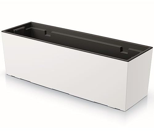 botle Jardinera con macetero de plástico, 77 x 24 cm, estructura lisa, tamaño grande, resistente a los rayos UV, para interiores y exteriores