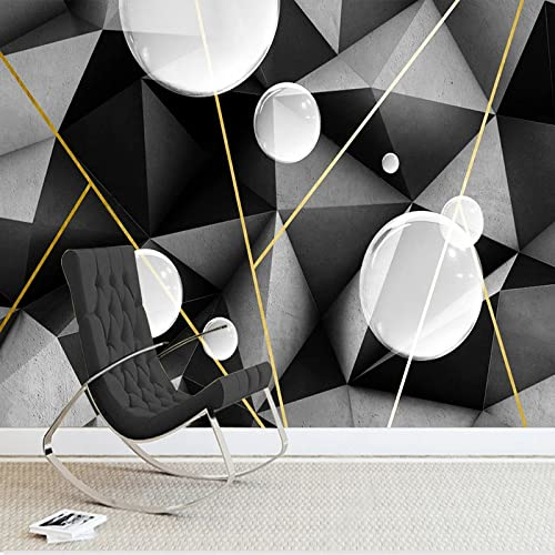 YIBUHANG Wandgemälde Seidentuch 3d Wohnzimmertapete dreidimensionaler Goldfaden geometrische runde Kugel Heimdekoration Schlafzimmer Hintergrund Wandaufkleber Malerei